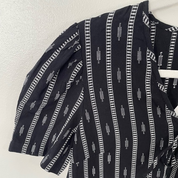 NWT MNG Geometric Aztec Print Black & White Boho Southwestern Mini Dress Sz 6 - Picture 6 of 8